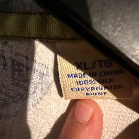 Tommy Bahama Original Fit Silk Floral Print Shirt Blue Grey Mens XL Resort - Picture 5 of 6